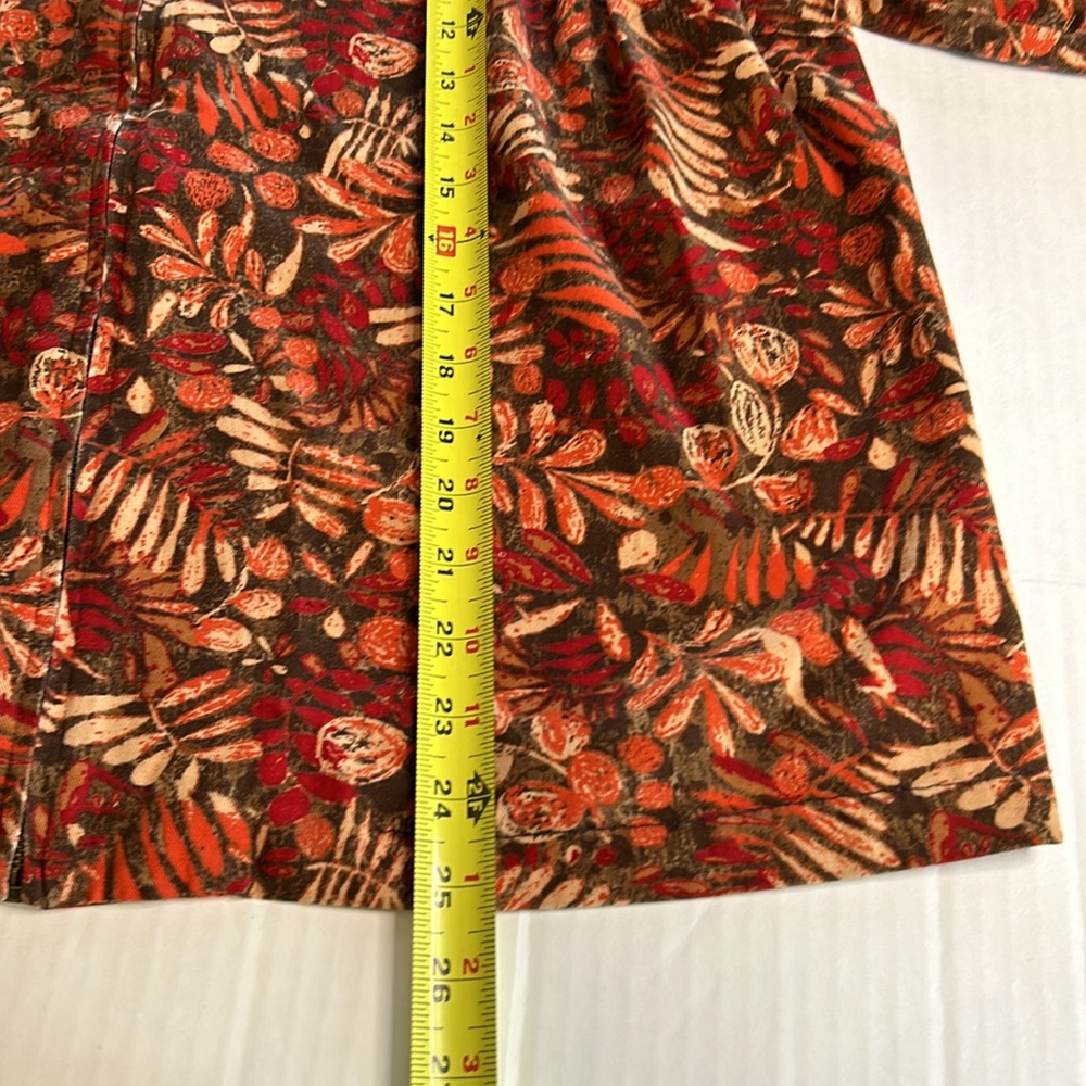 C.J. Banks Shacket Full Zip 3/4 Sleeves Fall/Winter Org/Grn/Yel Size 1X - Picture 10 of 11